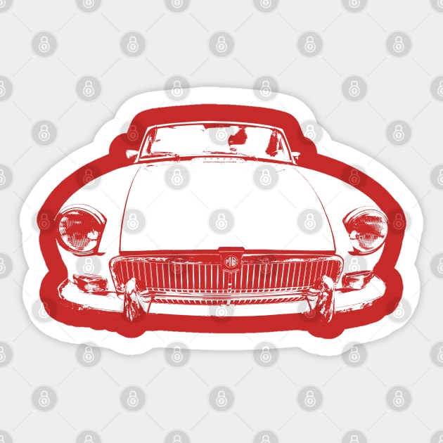 MGB 1970s classic car monoblock white Sticker by soitwouldseem